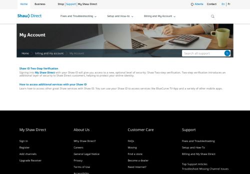 
                            6. Shaw Direct - Search results for my account; billing and my account ...
