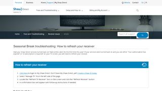 
                            6. Shaw Direct - Seasonal Break troubleshooting