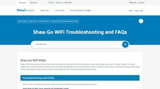 
                            4. Shaw Go WiFi Troubleshooting and FAQs | Shaw Support