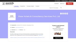 
                            12. Shaw Hotels & Consultancy Services Pvt. Ltd | ZoomInfo.com