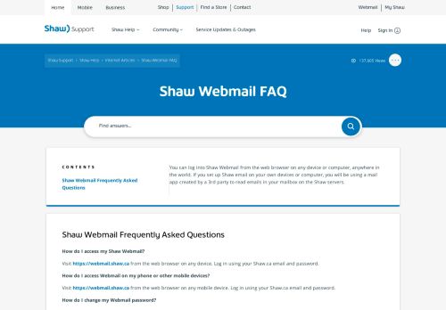 
                            5. Shaw Webmail frequently asked questions | Shaw Support