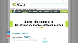 
                            10. Shazam: piccolo pop-up per l'identificazione manuale dei brani ...