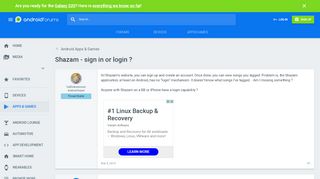 
                            4. Shazam - sign in or login ? - Android Apps & Games | Android Forums