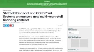 
                            5. Sheffield Financial and GOLDPoint Systems announce a new multi ...
