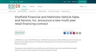 
                            6. Sheffield Financial and Mahindra Vehicle Sales and Service, Inc ...
