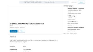 
                            3. SHEFFIELD FINANCIAL SERVICES LIMITED | LinkedIn