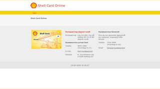 
                            2. Shell Card Online: Kortspærring døgnet rundt Kortspærring Log ind ...