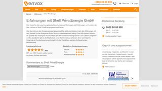 
                            9. Shell PrivatEnergie: Meinungen, Erfahrungen, Bewertungen - Verivox