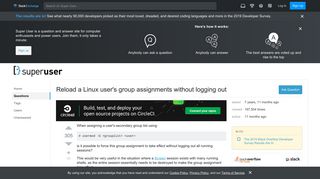 
                            1. shell - Reload a Linux user's group assignments without logging ...