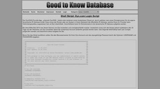 
                            8. Shell Skript: Dyn.com Login Script - Good to Know Database