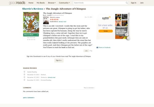 
                            10. Sherrie's Reviews > The Jungle Adventure of Chimpoo - Goodreads