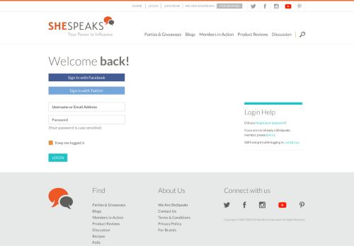 
                            10. SheSpeaks | Login