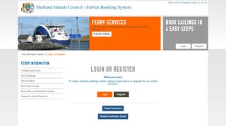 
                            13. Shetland Islands Council - Ferries Booking System | Register for an ...