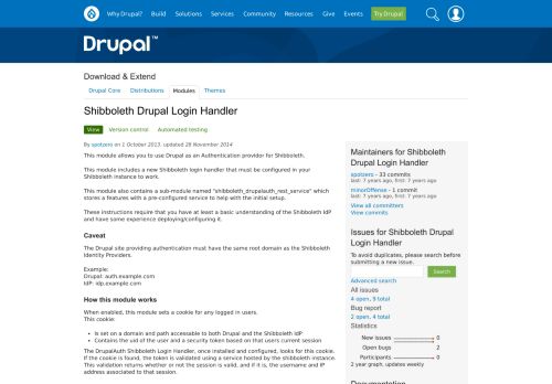 
                            7. Shibboleth Drupal Login Handler | Drupal.org