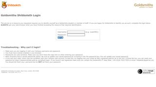 
                            6. Shibboleth Identity Provider - Goldsmiths University of London Login