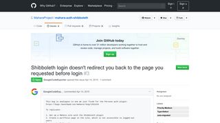 
                            4. Shibboleth login doesn't redirect you back to the page you requested ...