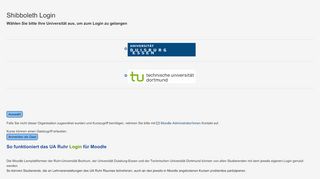 
                            12. Shibboleth Login - Moodle an der RUB