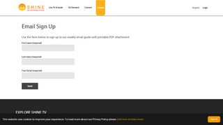 
                            10. Shine TV - Email Guide Sign-up