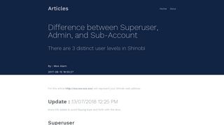 
                            7. Shinobi Articles - Difference between Superuser, Admin, and Sub ...