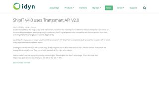 
                            12. ShipIT V4.0 uses Transsmart API V2.0 - IDyn