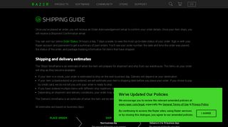 
                            5. Shipping Guide | Razer United States
