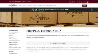 
                            5. Shipping Info | J.W. Pepper Sheet Music