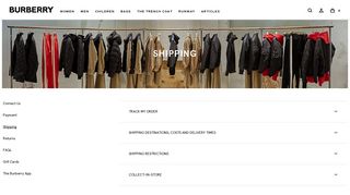 
                            4. Shipping Information | Burberry