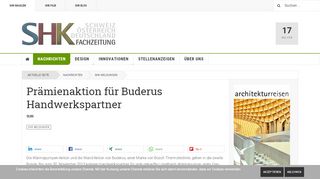 
                            10. SHK Fachzeitung - Prämienaktion für Buderus Handwerkspartner