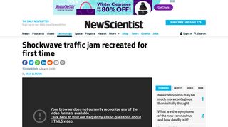 
                            12. Shockwave traffic jam recreated for first time | New Scientist