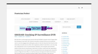 
                            3. SHODAN: Cracking IP Surveillance DVR : Praetorian Prefect