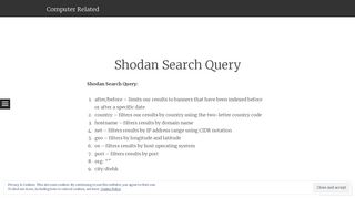 
                            10. Shodan Search Query | Computer Related