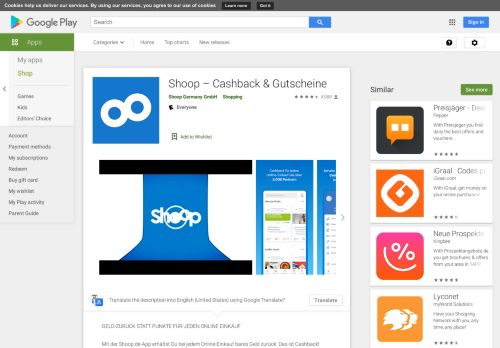 
                            3. Shoop.de – Cashback & Gutscheine – Apps bei Google Play