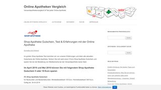 
                            10. Shop Apotheke Gutschein, Test & Erfahrungen mit der Online Apotheke