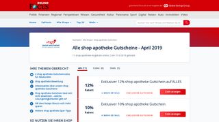 
                            9. Shop-Apotheke Gutscheine: 10% Rabatt - Februar 2019 - Focus