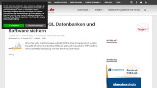 
                            11. Shop Backup mySQL Datenbanken und Software sichern ...