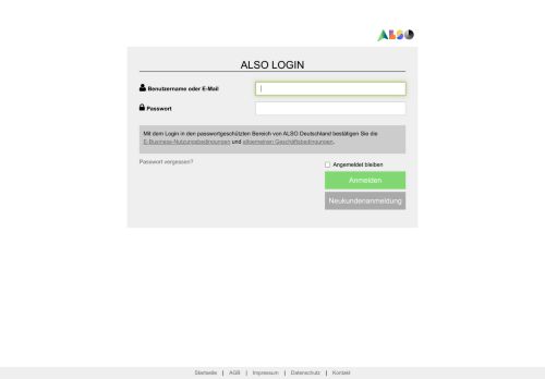 
                            3. Shop Login - ALSO Deutschland GmbH