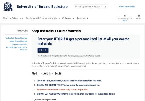 
                            9. Shop Textbooks & Course Materials | University of ... - UofT Bookstore