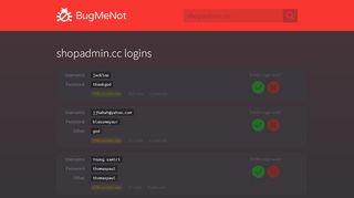 
                            2. shopadmin.cc logins - BugMeNot