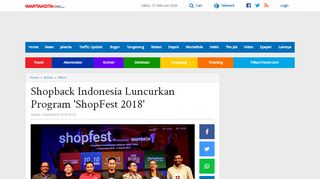 
                            12. Shopback Indonesia Luncurkan Program 'ShopFest 2018' - Warta Kota