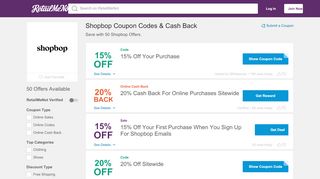 
                            2. Shopbop Coupons, Promo Code Discounts 2019 - RetailMeNot