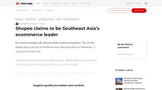 
                            13. Shopee claims to be Southeast Asia's ecommerce leader - Tech in Asia