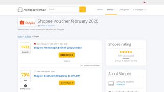 
                            9. ▷ Shopee PH Voucher || Up to 70% OFF ⇒ 100% Working!
