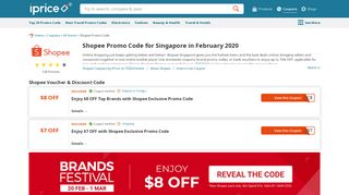 
                            8. Shopee SG Promo Code - 8% OFF Storewide | February 2019