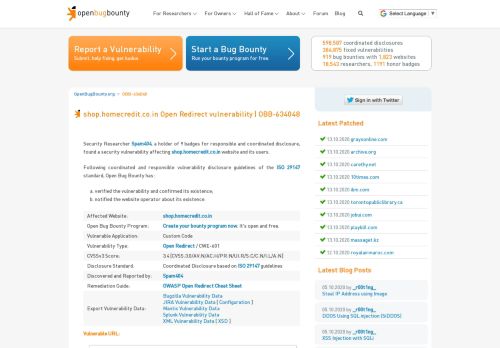 
                            12. shop.homecredit.co.in Open Redirect vulnerability - Open Bug Bounty