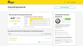 
                            6. shop.hyla-germany.de Bewertungen & Erfahrungen | Trusted Shops