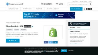 
                            12. Shopify Admin API | ProgrammableWeb