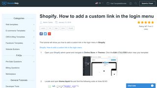 
                            10. Shopify. How to add a custom link in the login menu - Template ...