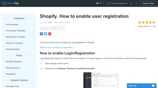 
                            10. Shopify. How to enable user registration - Template Monster Help