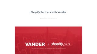 
                            13. Shopify Partners with Vander | Vander