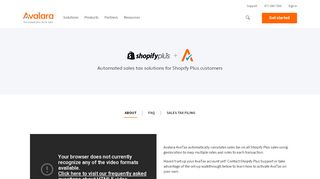 
                            10. Shopify Plus Sales Tax Automation - Avalara